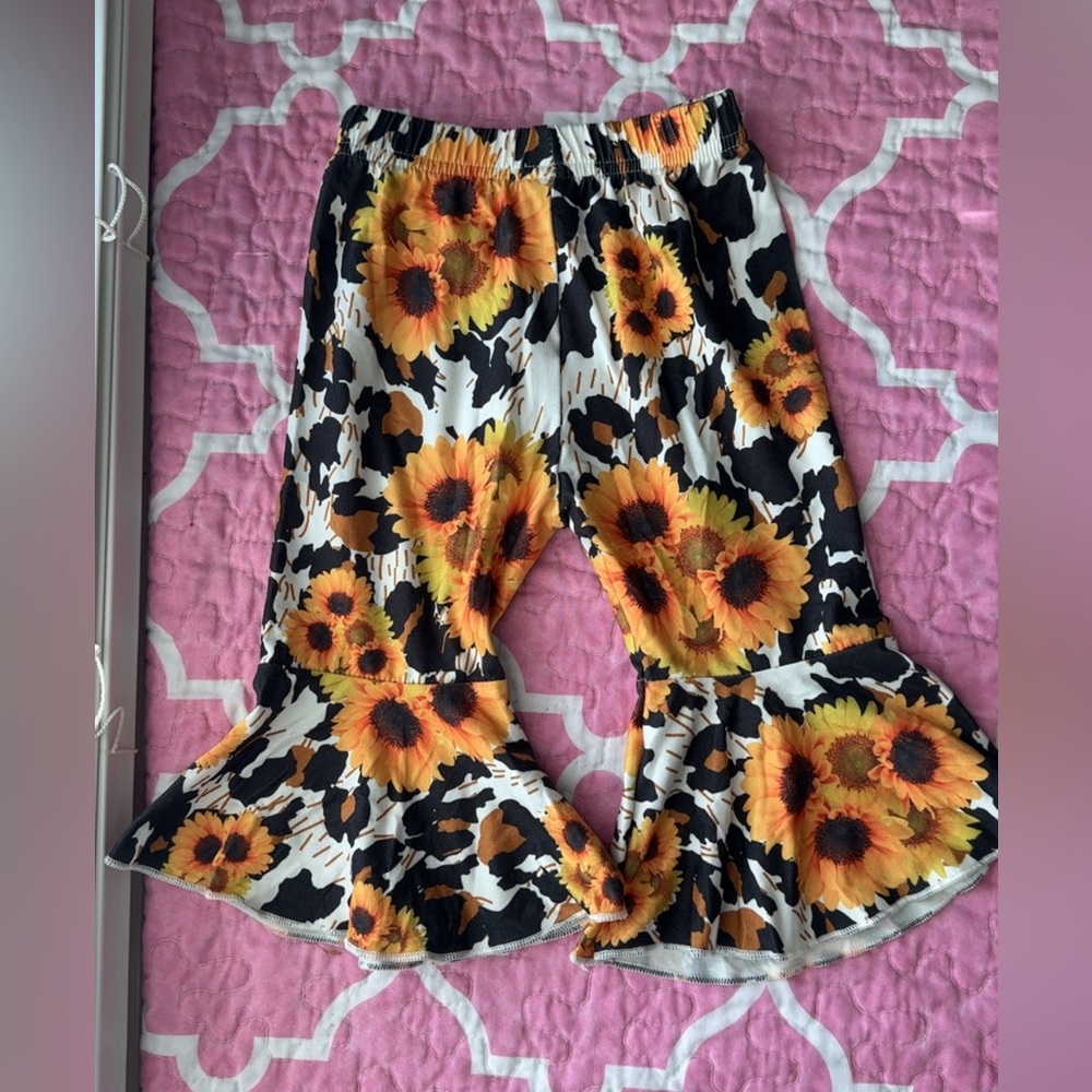 Sunflower Cheetah Print Bell Bottoms